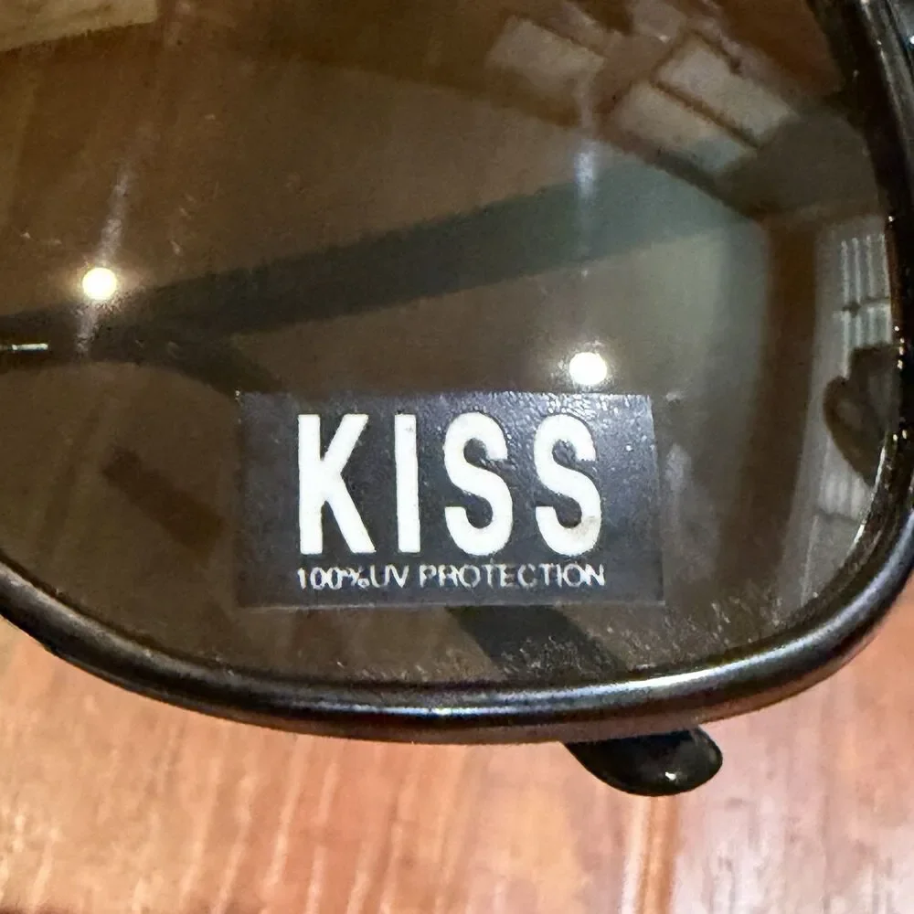 Vintage KISS KS-143HP Black On Black Aviator Style Sunglasses - NOS - New!